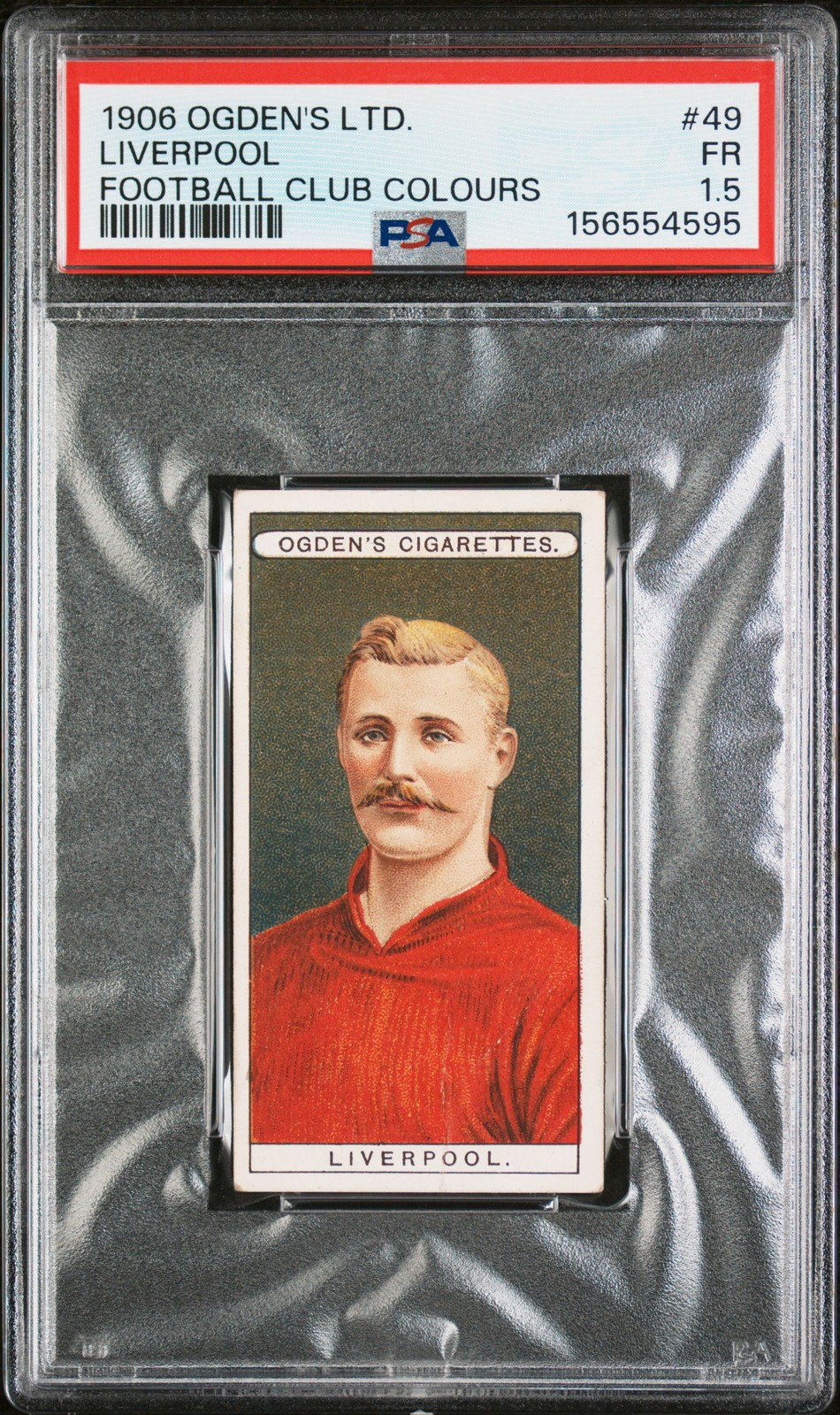 1906 OGDEN\'S LTD. FOOTBALL CLUB COLOURS #49 LIVERPOOL PSA 1.5