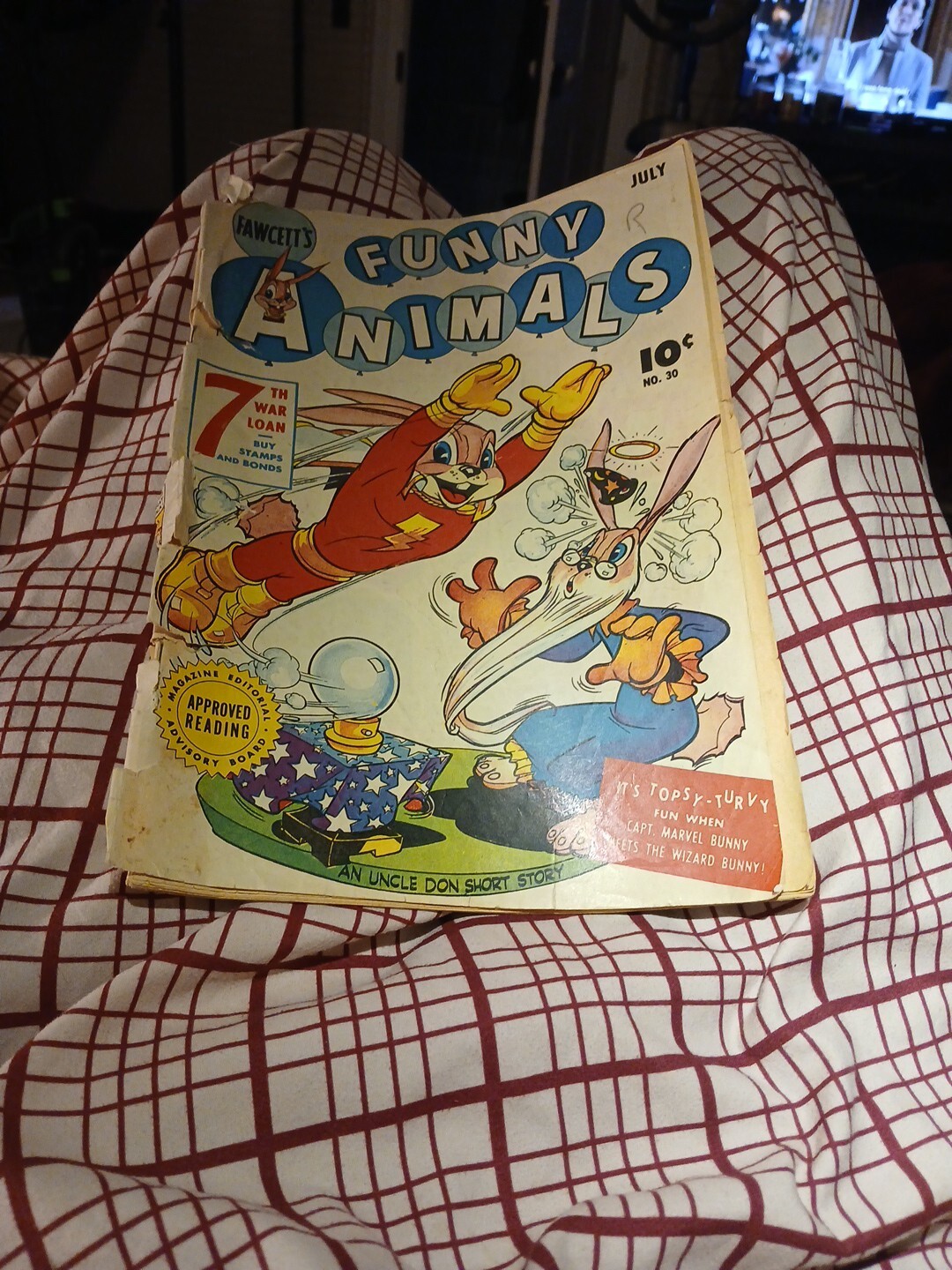 Fawcett\'s Funny Animals 30 Golden Age Shazam Comics 1945 Ww2 Era Hoppy Wizard Cv Fawcett\'s Funny Animals 30 Golden Age Shazam Comics 1945 Ww2 Era Hoppy Wizard Cv