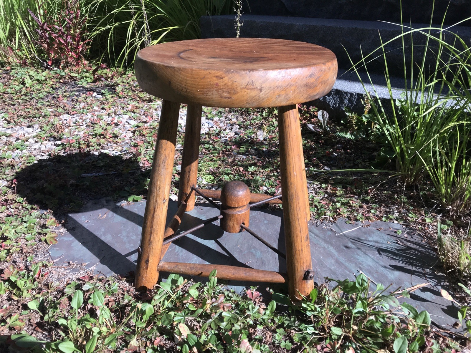 Vintage US Military Wood  Military Stool 1940s Era