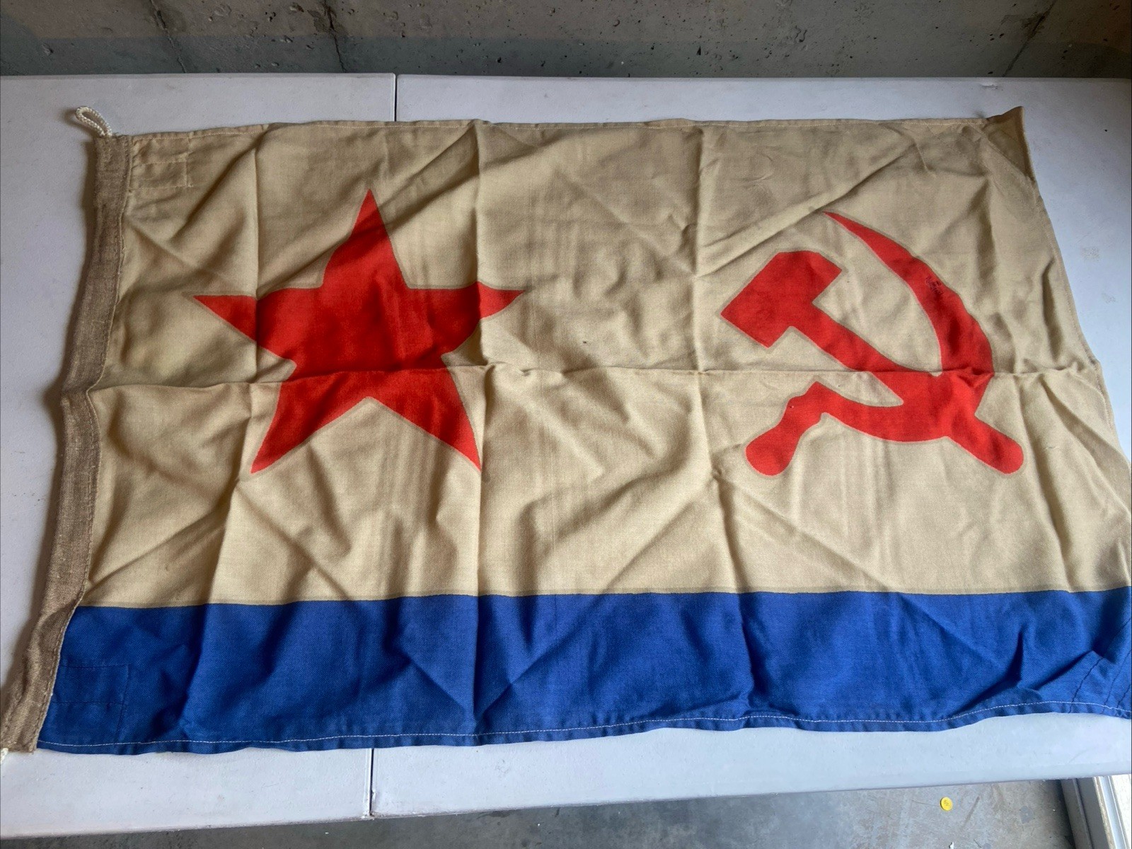 Vintage Soviet Union Naval Flag USSR 39x25” 1982 - C4