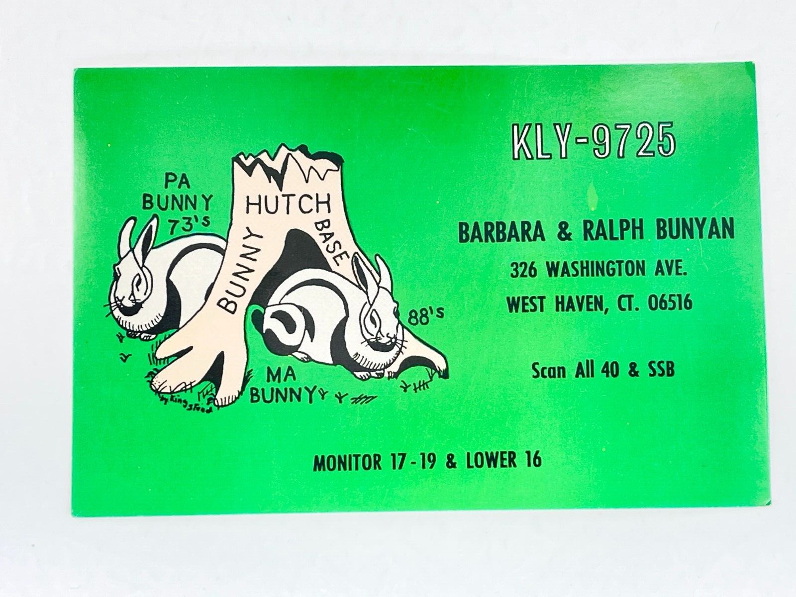 Vintage QSL Card Ham CB Amateur Radio Bunny Hutch Base Barbara Ralph Bunyan Vintage QSL Card Ham CB Amateur Radio Bunny Hutch Base Barbara Ralph Bunyan