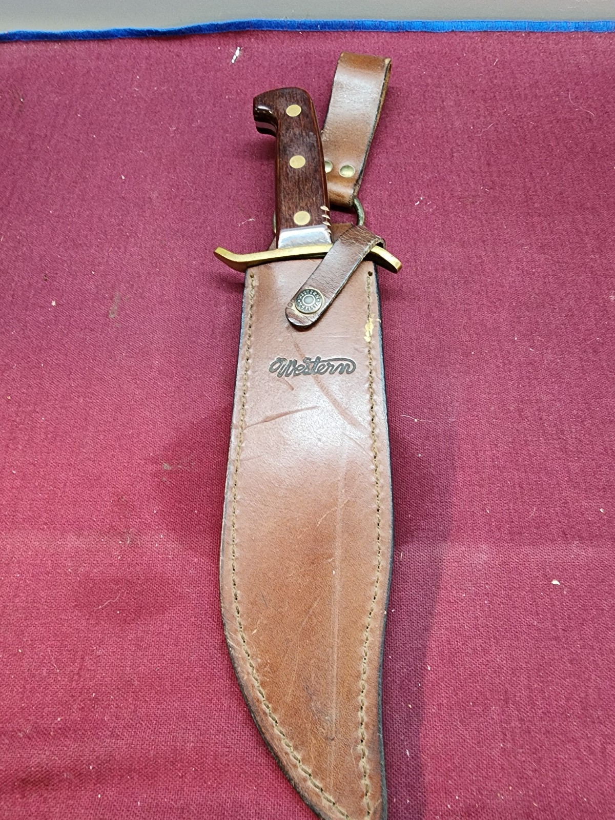 Vtg WESTERN Model W47 Bowie Knife, 7 ½ inch blade with Sheath