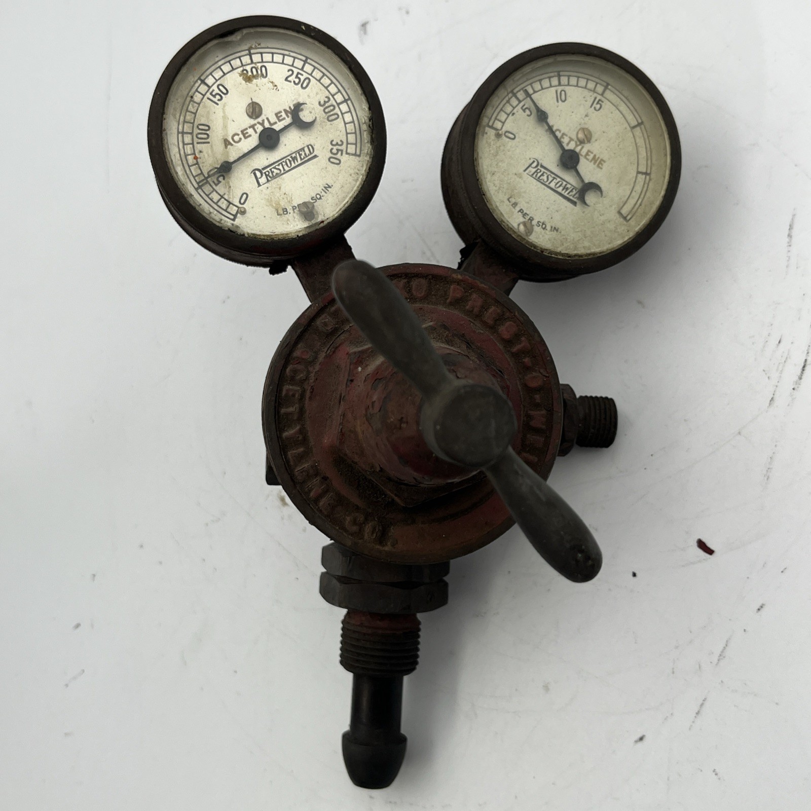 Vintage Prestoweld Acetylene Pressure Gauges LB Per SQ In OXWELD