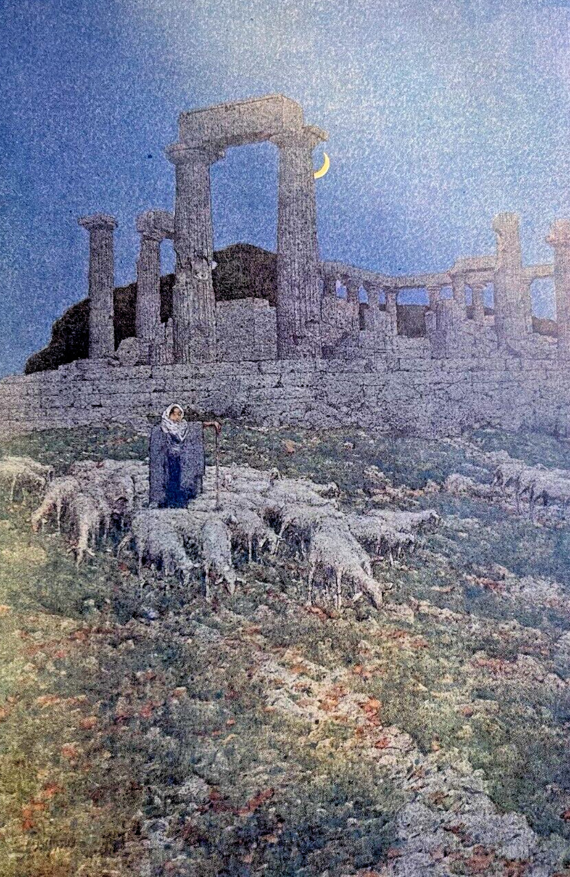 1913 Balkan Peninsula Athens Acropolis Temple of Athene Illustrated