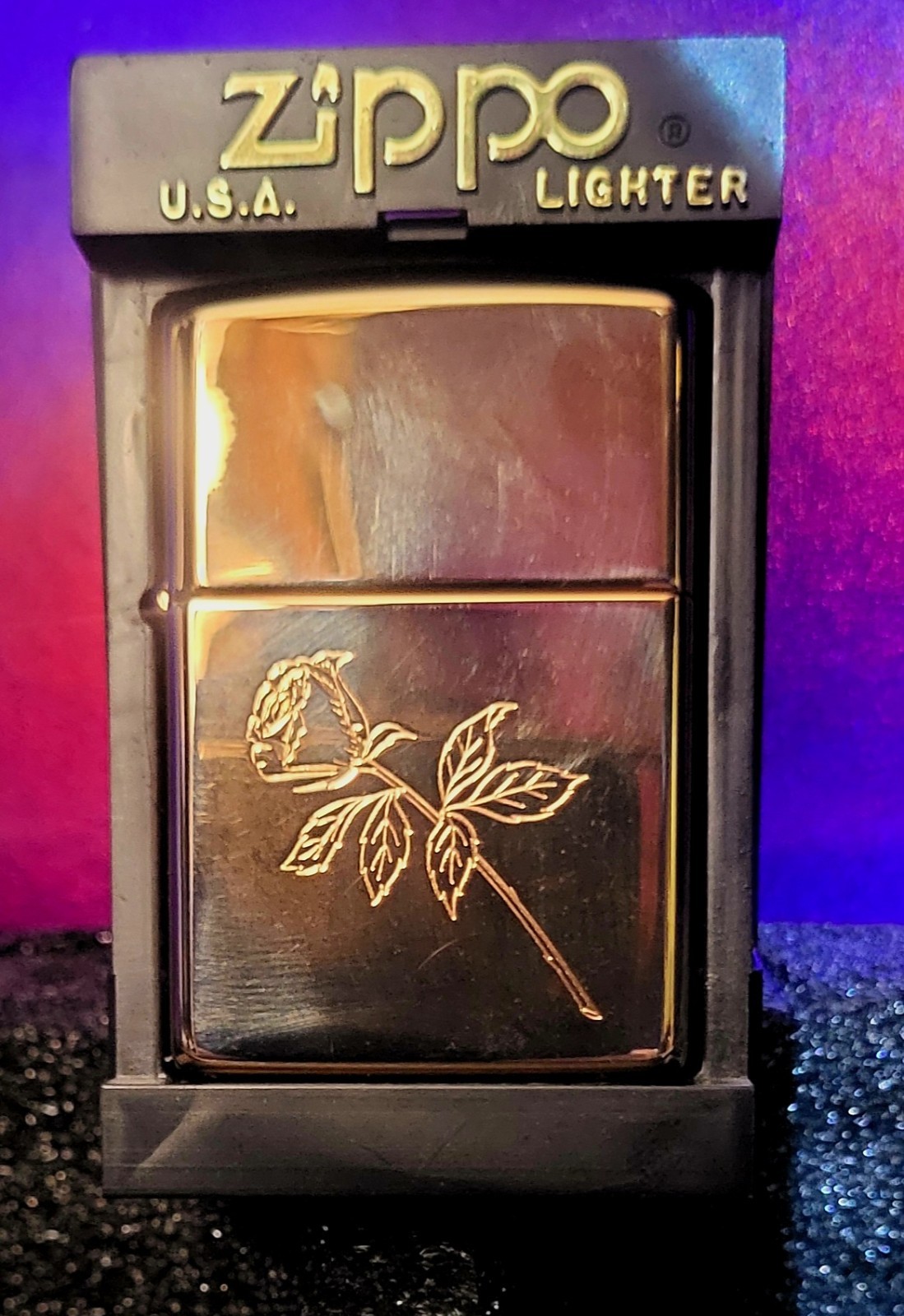 1999 Rose Gold Golden Rose Zippo. Brand New, Never Been Opened