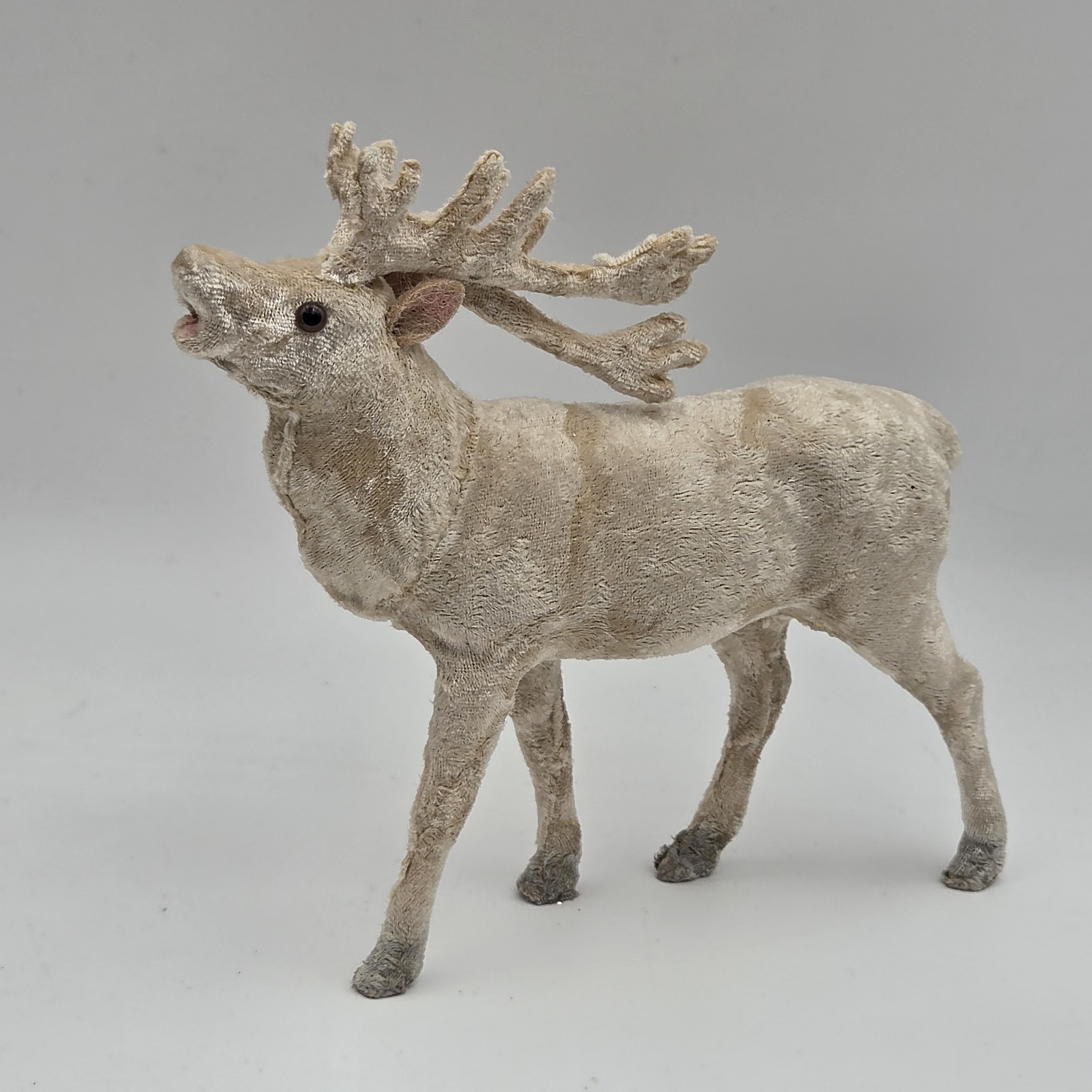 Vintage Velvet Reindeer Figure Paper Mache? Christmas 7 1/2\ Vintage Velvet Reindeer Figure Paper Mache? Christmas 7 1/2\