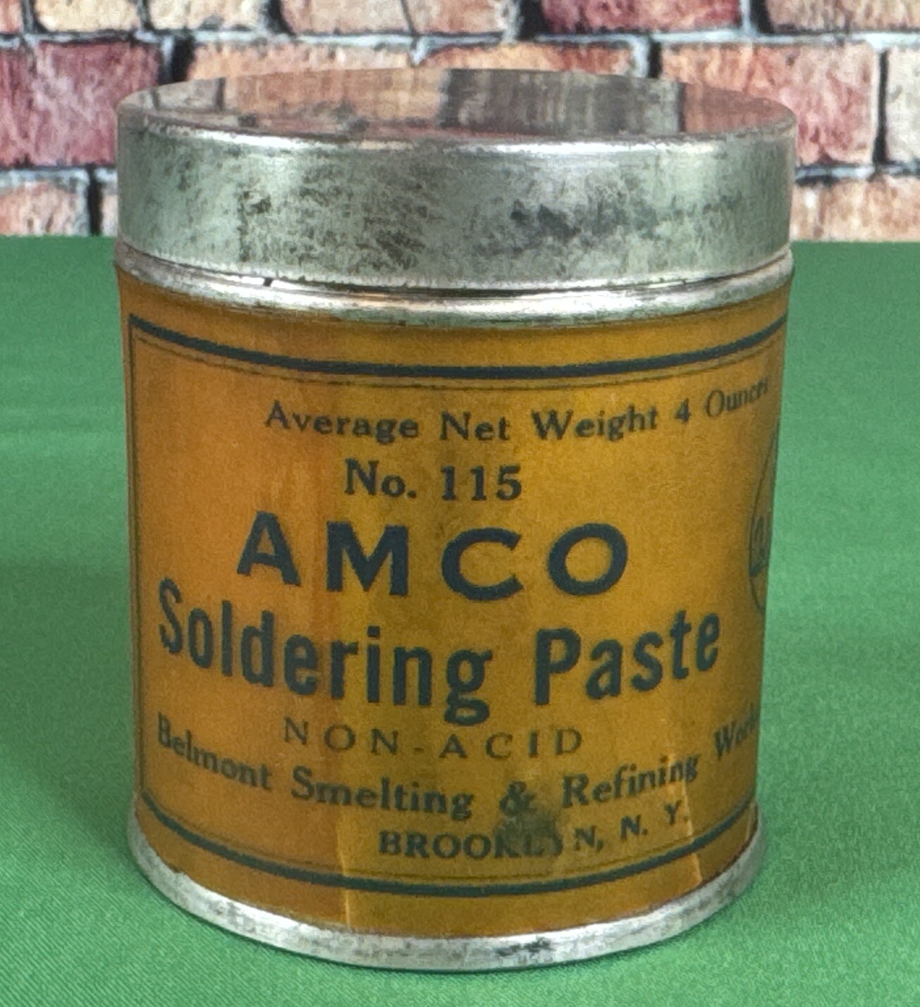 Vintage AMCO # 115 Soldering Paste 4oz Can Full