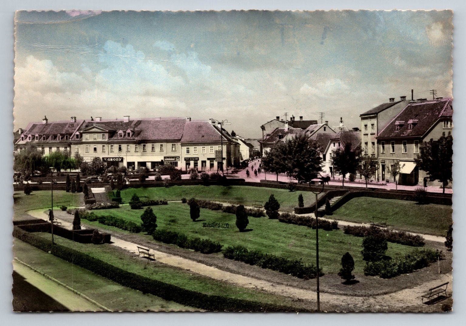 Vintage Photochrome Postcard Karlovac East Park Yugoslavia 1950s Vintage Photochrome Postcard Karlovac East Park Yugoslavia 1950s
