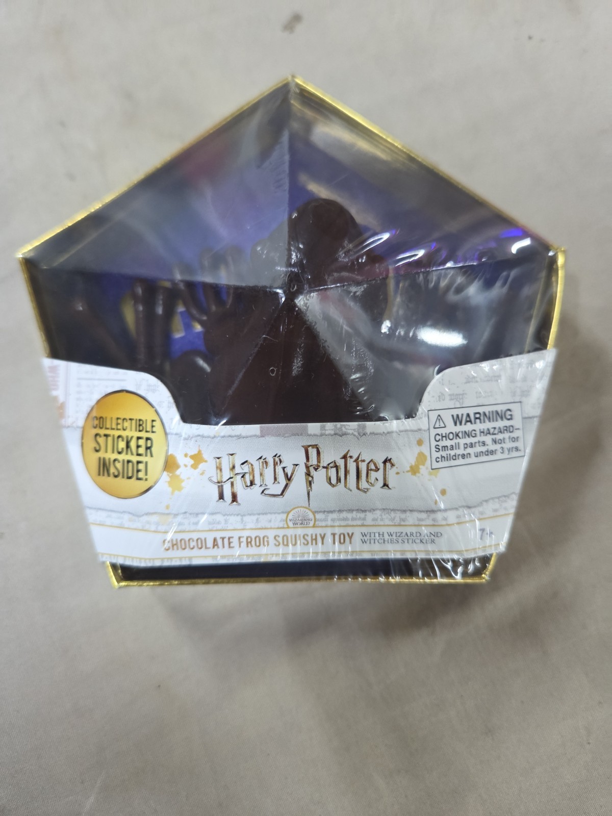 Harry Potter Chocolate  Squishy Frog Toy Brown Noble Collection With Sticker NEW