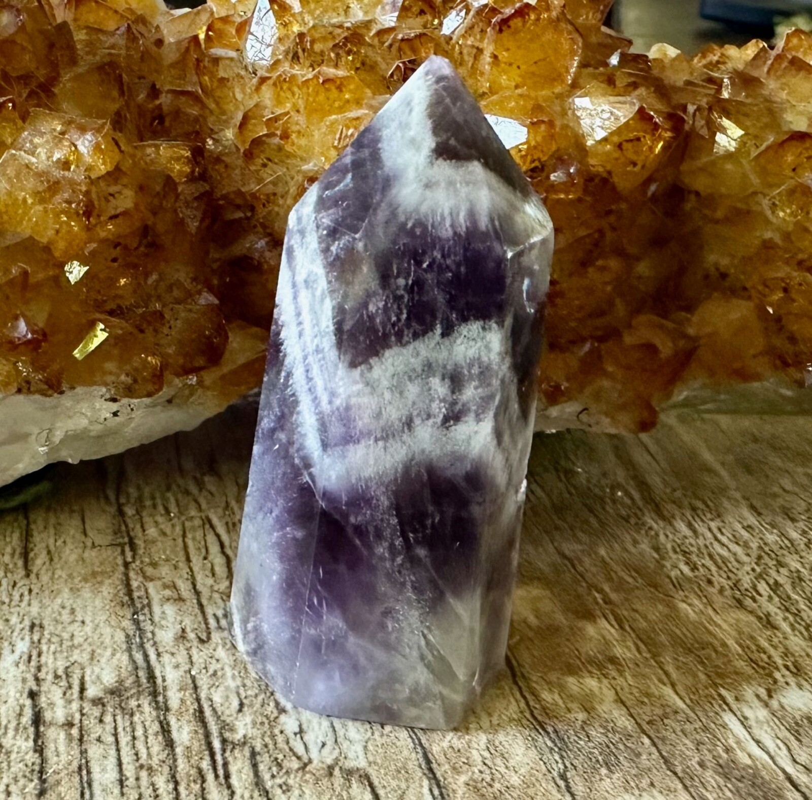 Gorgeous Chevron Amethyst Point 50mm x 22mm