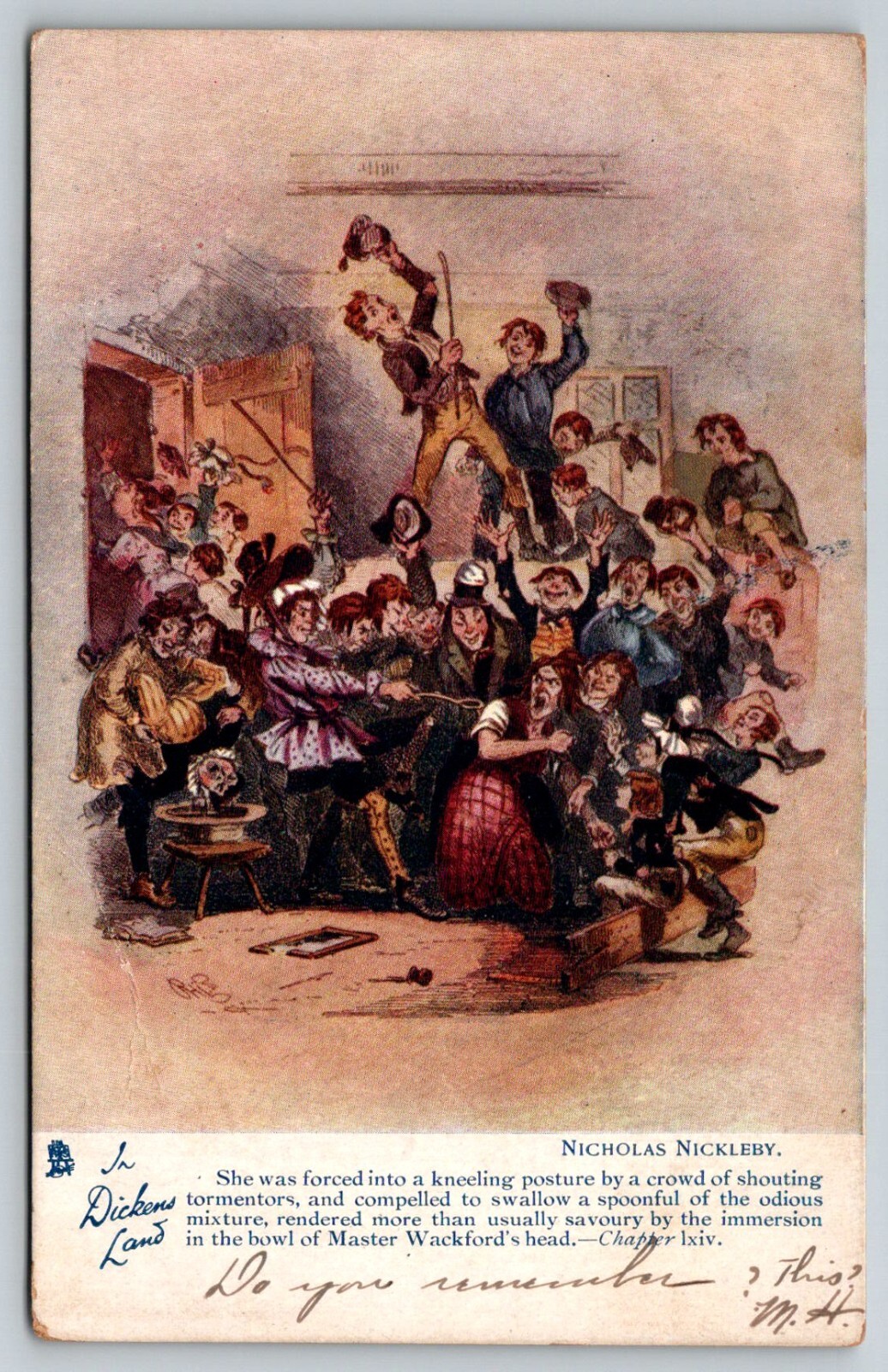 1906  In Dickens Land  Charles Dickens  Nicholas Nickleby  Postcard