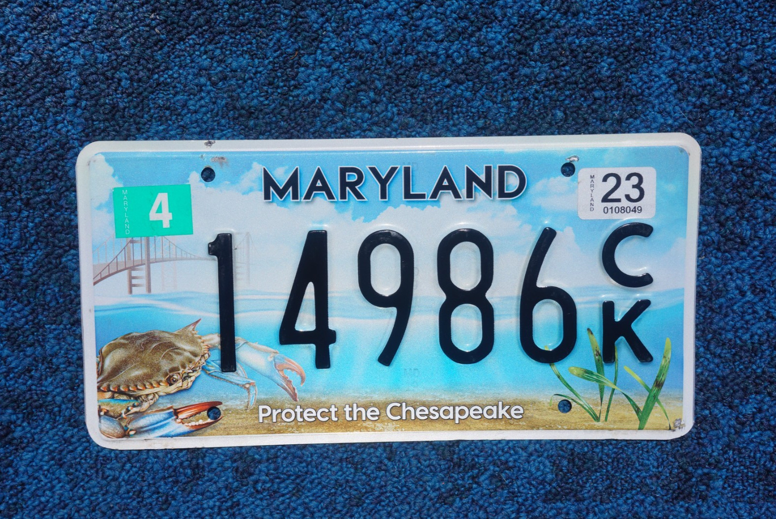 2023 Maryland PROTECT The CHESAPEAKE License Plate Blue Crab
