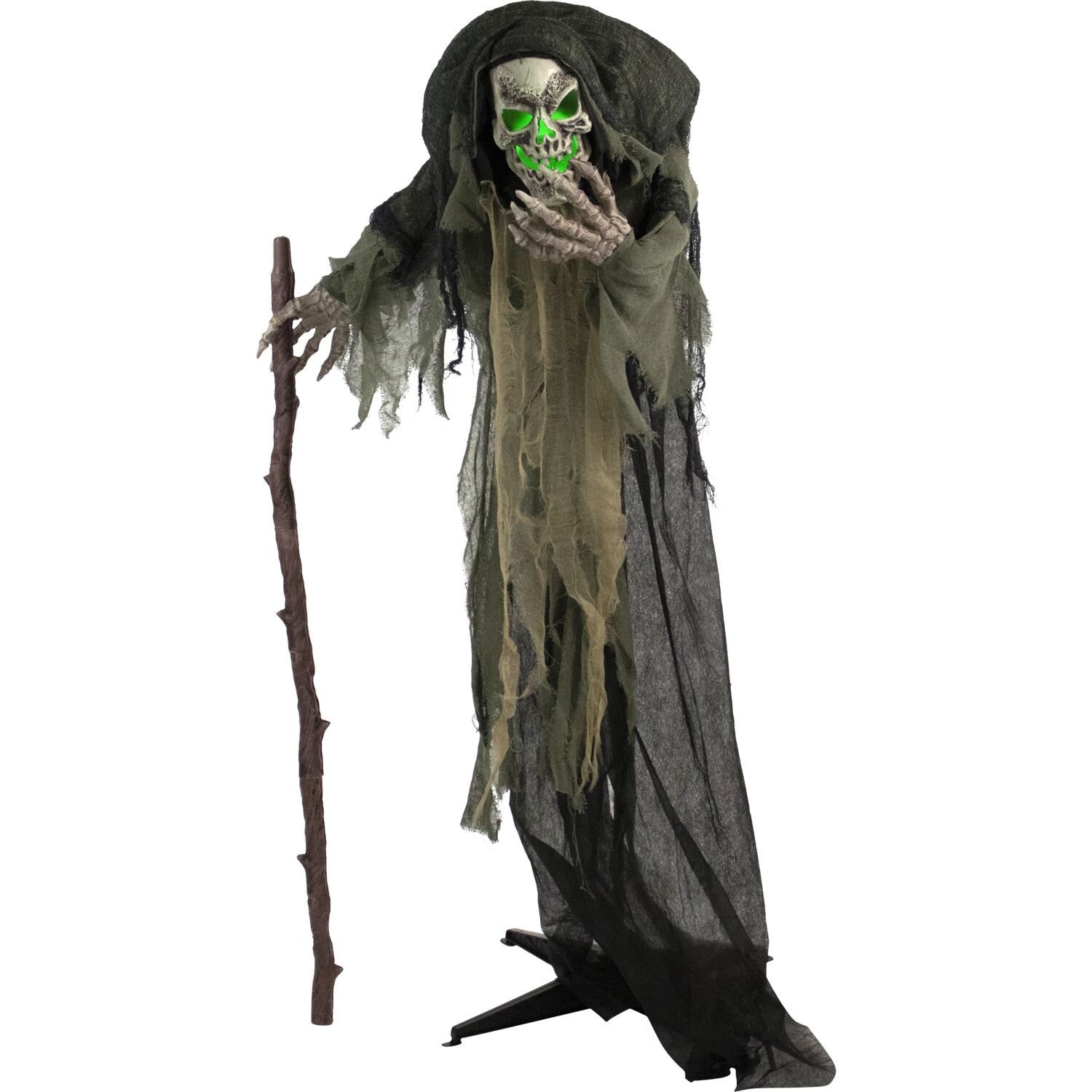 Haunted Hill Farm 5.75 ft Animatronic Skeleton Reaper Halloween Decoration ™