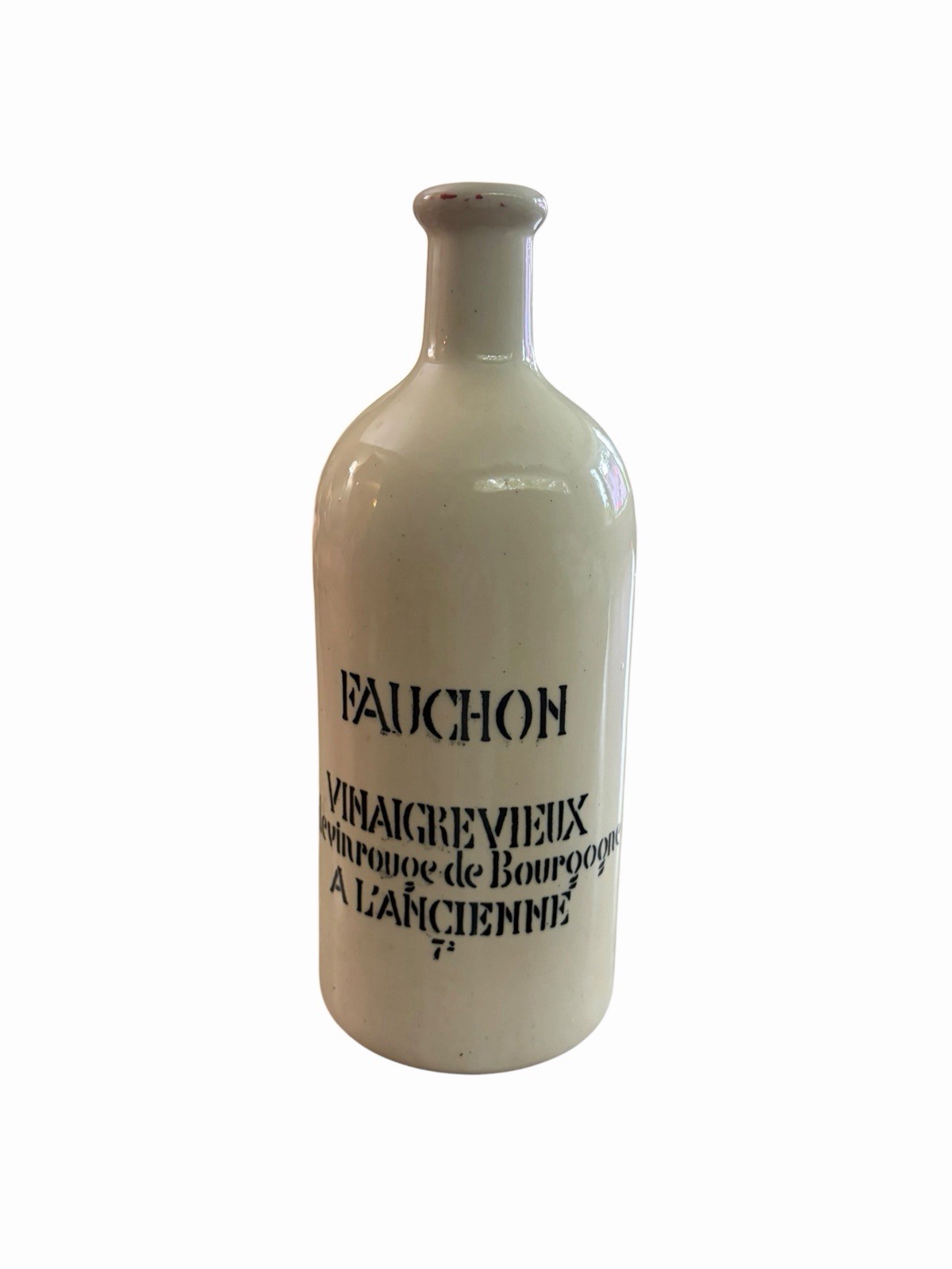 Vintage Fauchon French Stoneware Vinegar Bottle Bourgogne Dijon France 11”