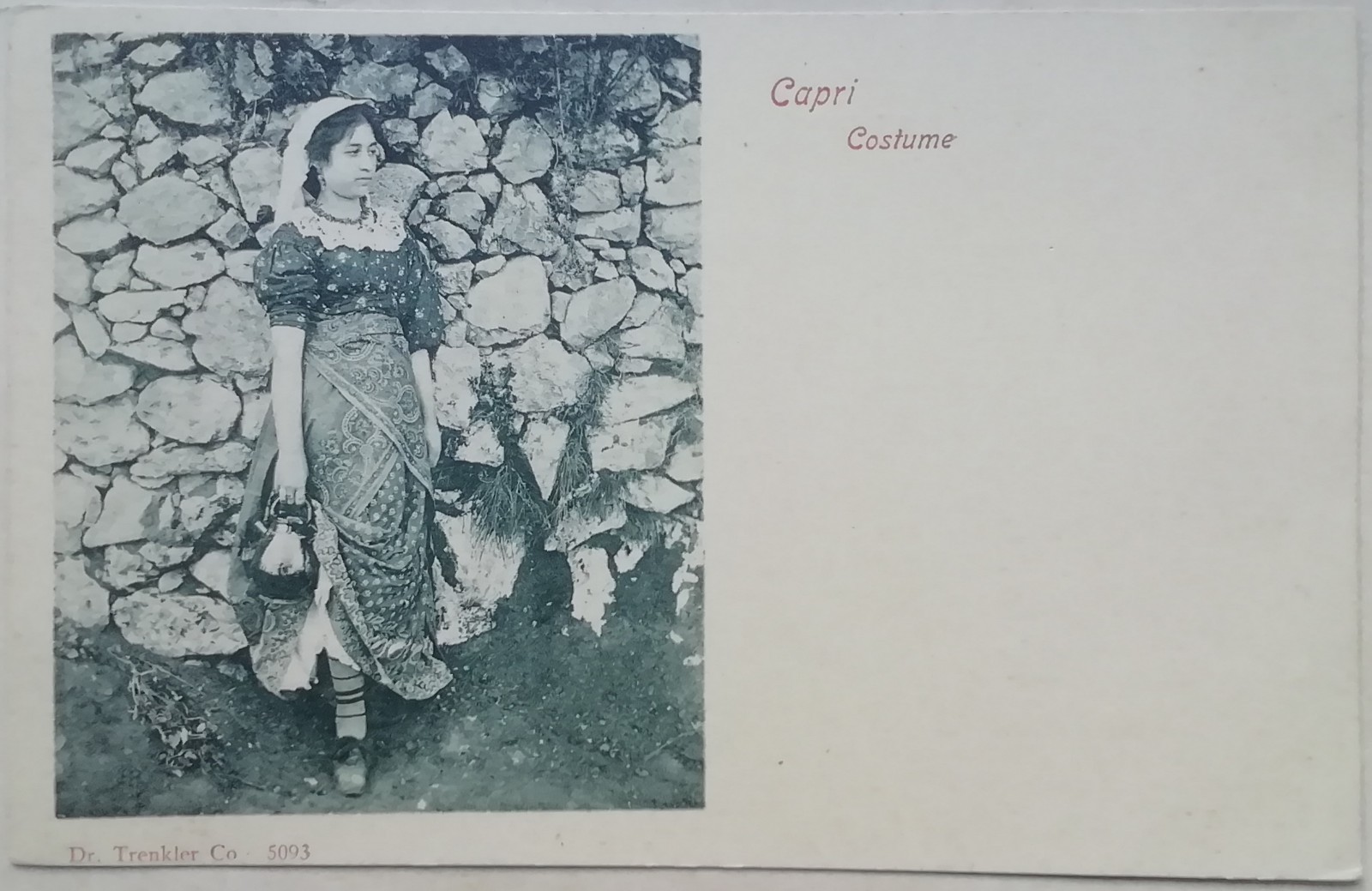 POSTCARD ANACAPRI CAPRI CAMPANIA TRADITIONAL COSTUMES LANDSCAPE C2