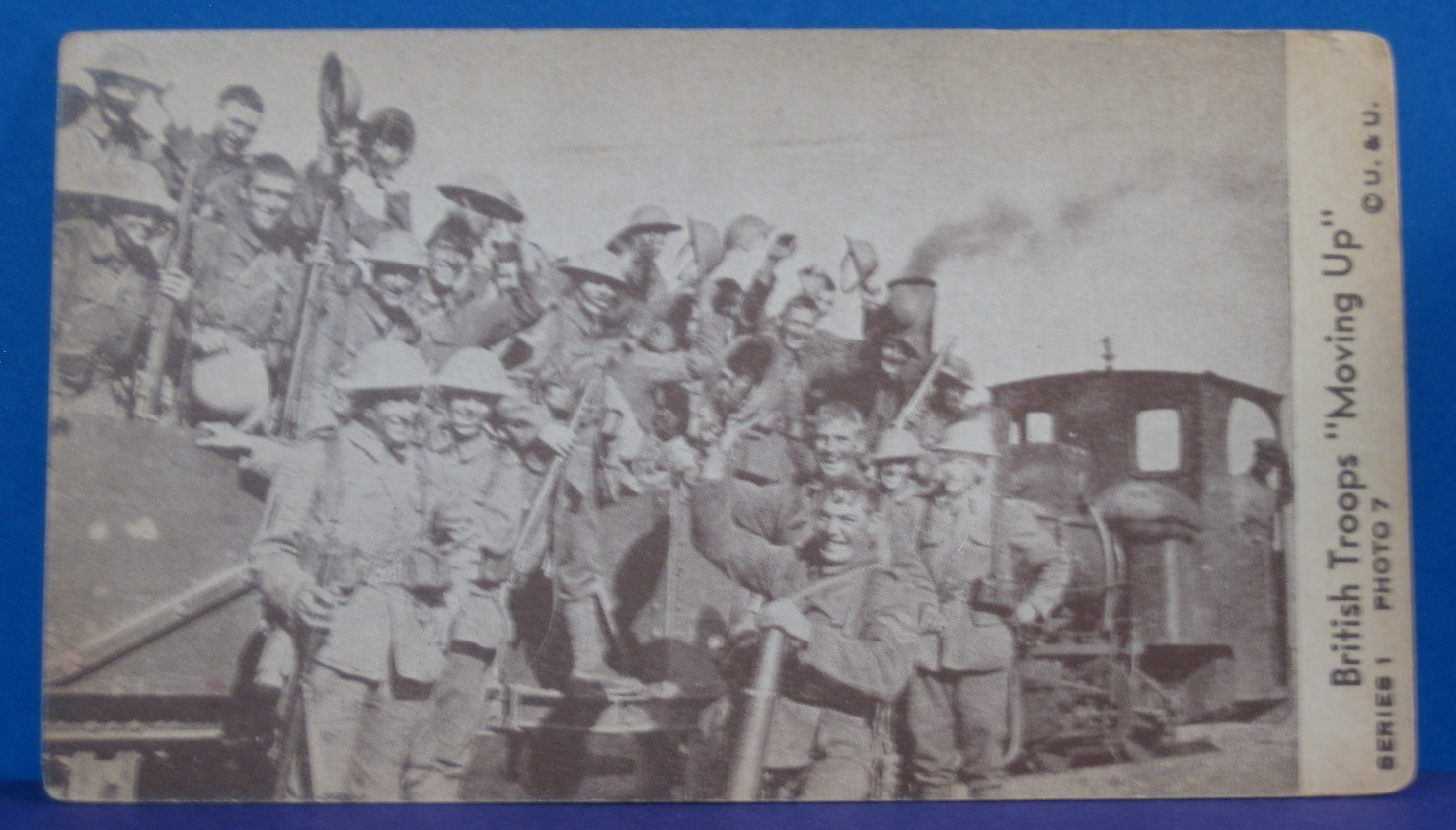 WWI Underwood & Underwood Action Photo Card BRITISH TROOPS MOVING UP