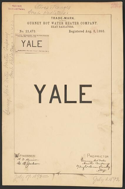 Photo:Yale Gurney Hot Water Heater Company Trade Mark 1893 Heat Radiators