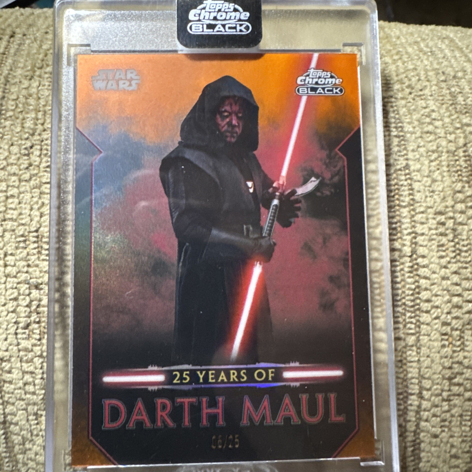 2024 Topps Chrome Black Star Wars 25 years of Darth Maul Orange #DM-8,  5 /25 E2
