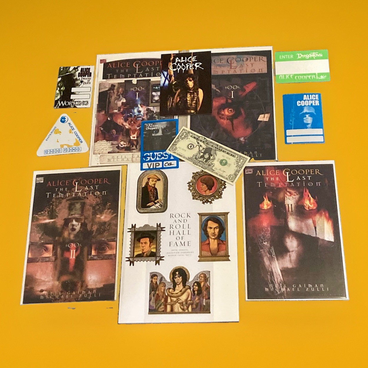 Alice Cooper Hall Of Fame Program & Comic Book Lot Last Temptation Marvel
