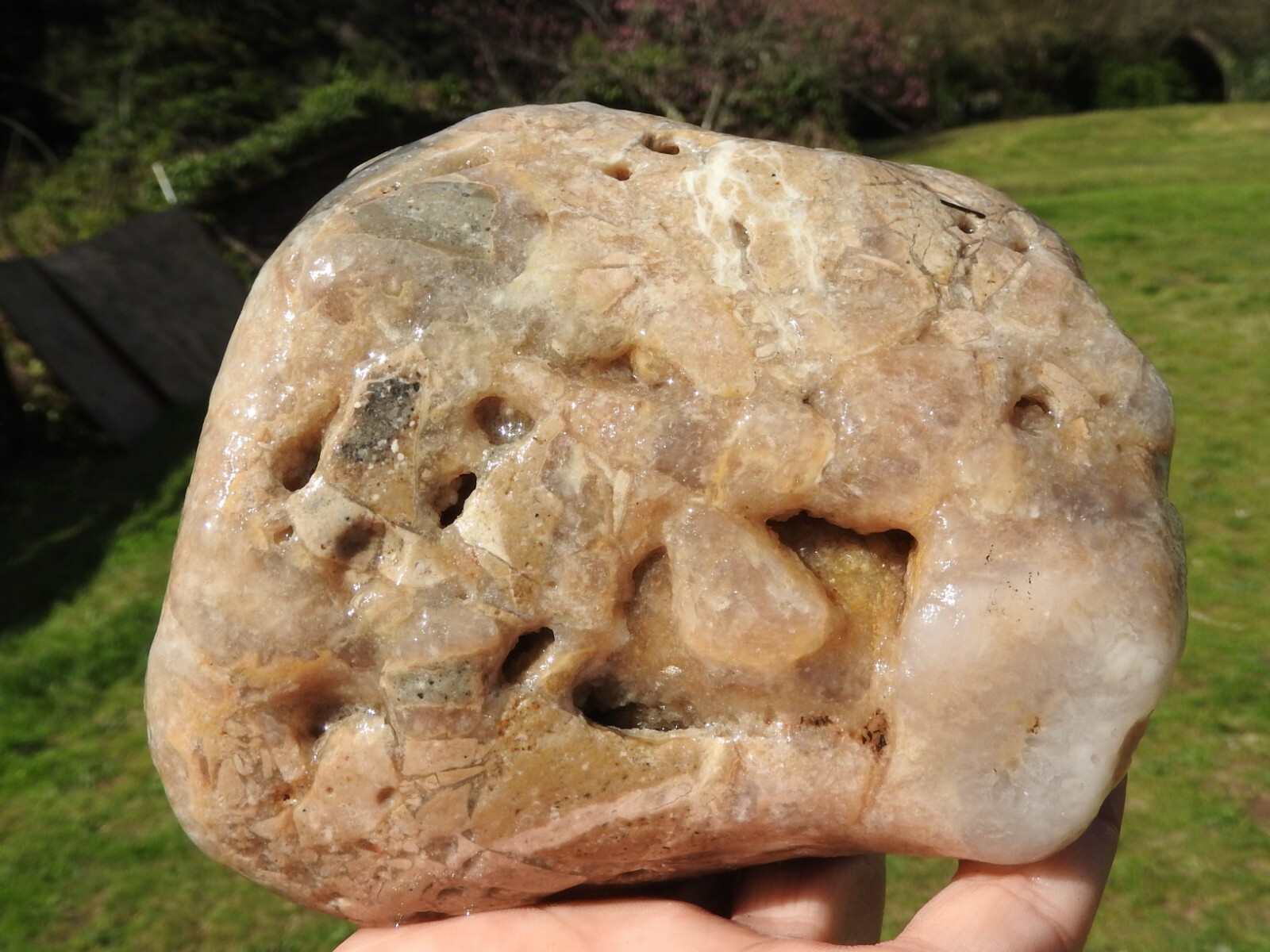 PRICE DROP 3LBS+ BIG Travertine Agate w/ Holes & Caves. Mineral Inclusions. PRICE DROP 3LBS+ BIG Travertine Agate w/ Holes & Caves. Mineral Inclusions.