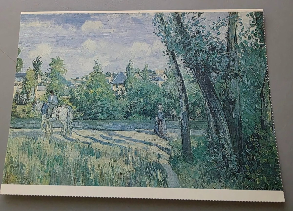 Continental Postcard Camille Pissaro Sunlight on the Road French Illustration