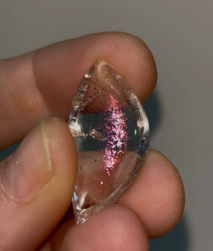 Fiery Pink Covellite in Quartz – Ultra-Rare Gem Specimen