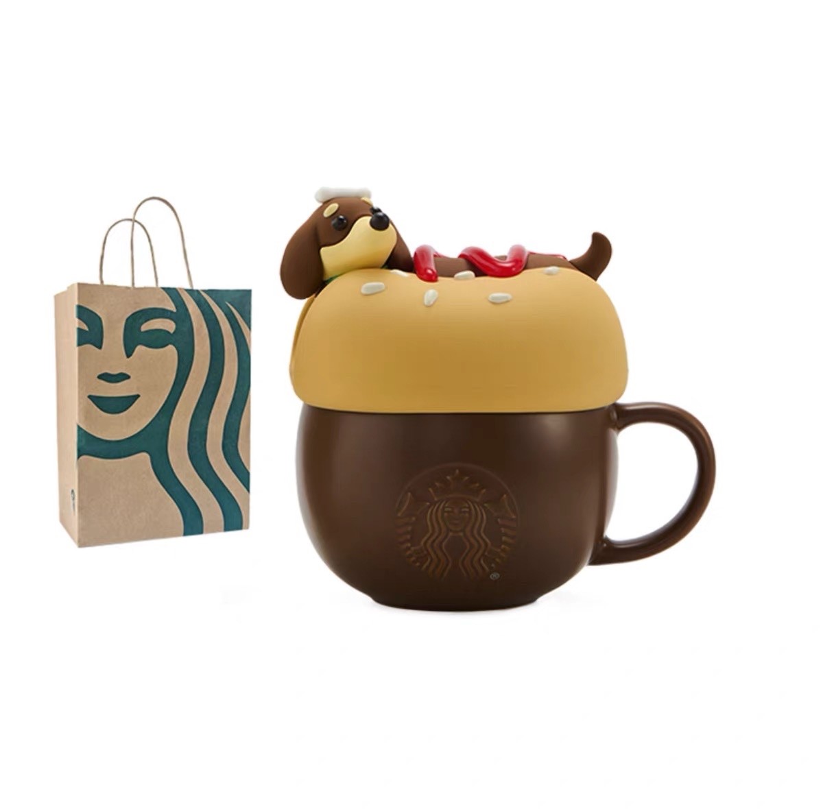 Starbucks China Paw Paw World Pet Dog Tumbler Glass Mug Bottle Cute