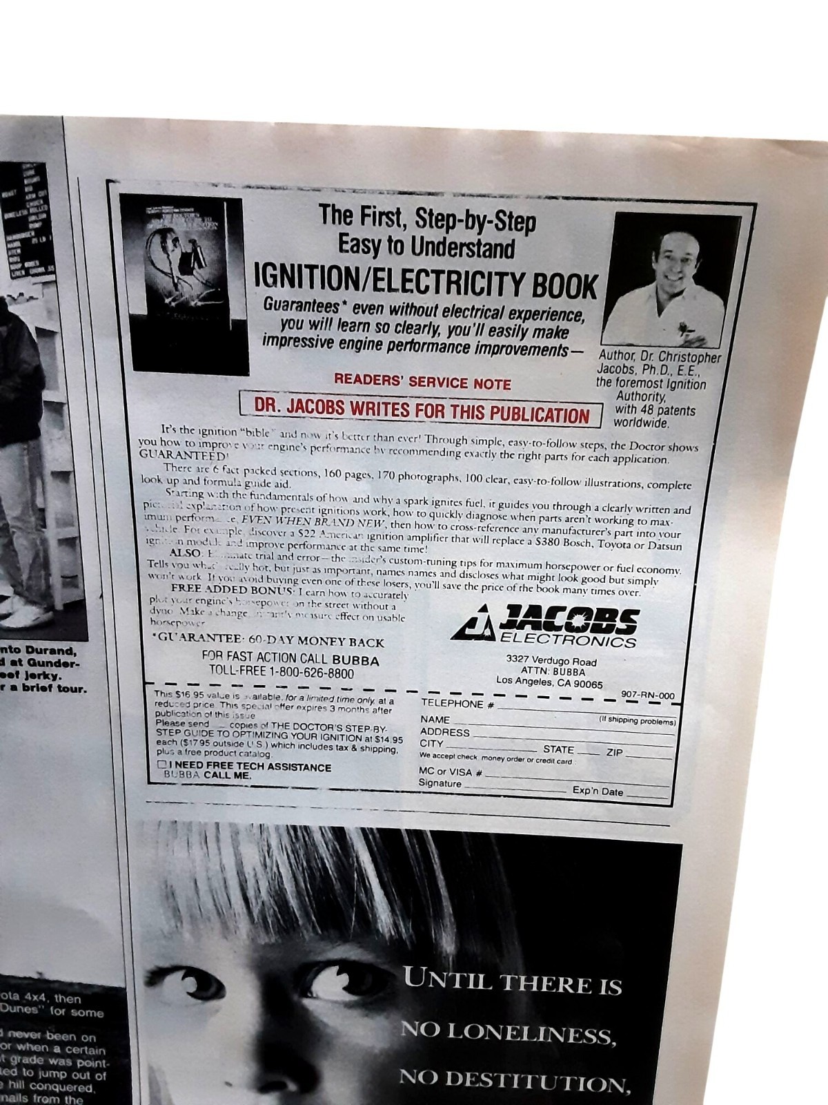 1988 Jacobs Electronics Ignition Electricity Book Performance Print Ad 1988 Jacobs Electronics Ignition Electricity Book Performance Print Ad