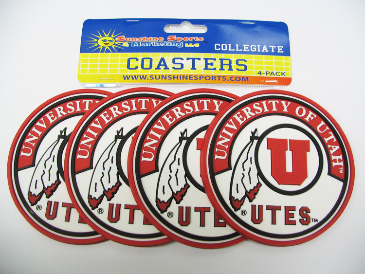 Utah University Coaster pack NEW 4inch flexible coaster, UTAH, UTES Utah University Coaster pack NEW 4inch flexible coaster, UTAH, UTES