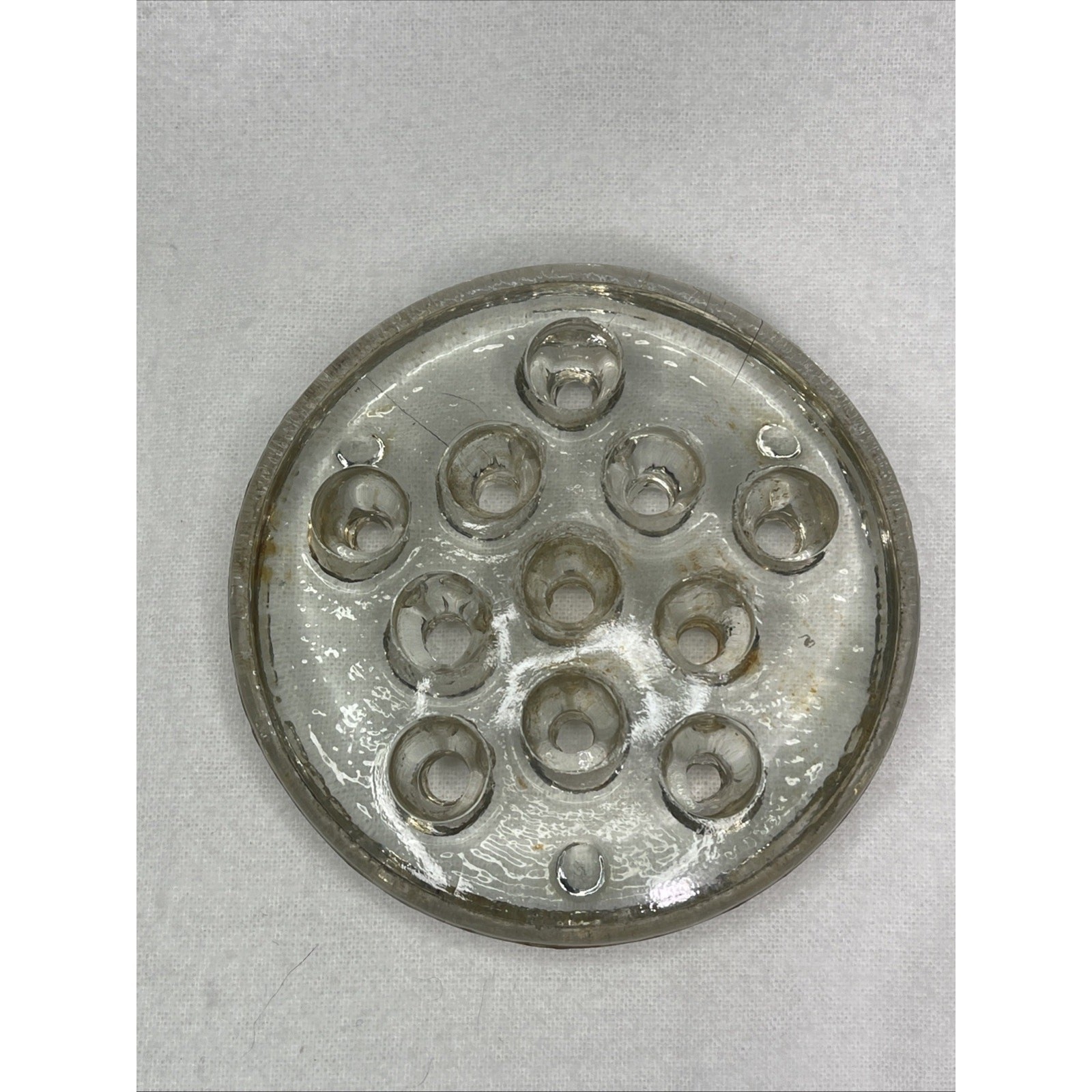 Clear Glass Flower Frog 11 Holes