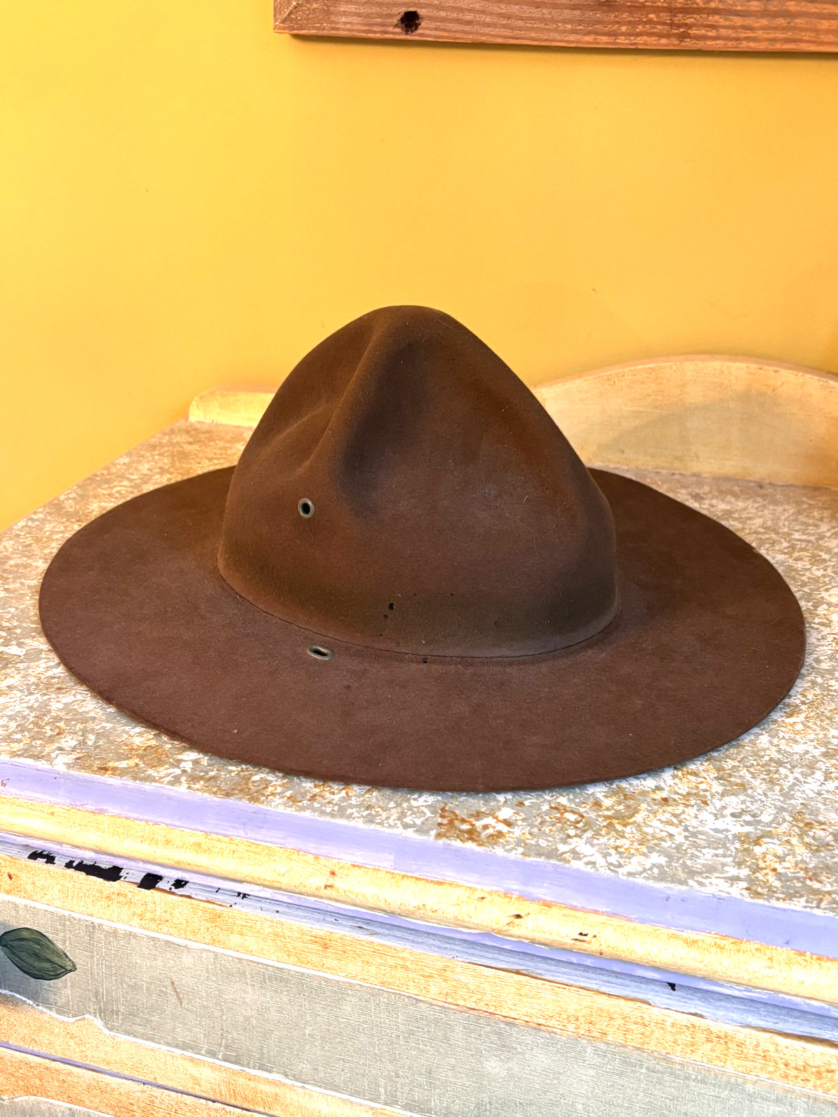 Vintage Stetson Boy Scouts BSA Scout Master Felt Campaign Hat Campaigner