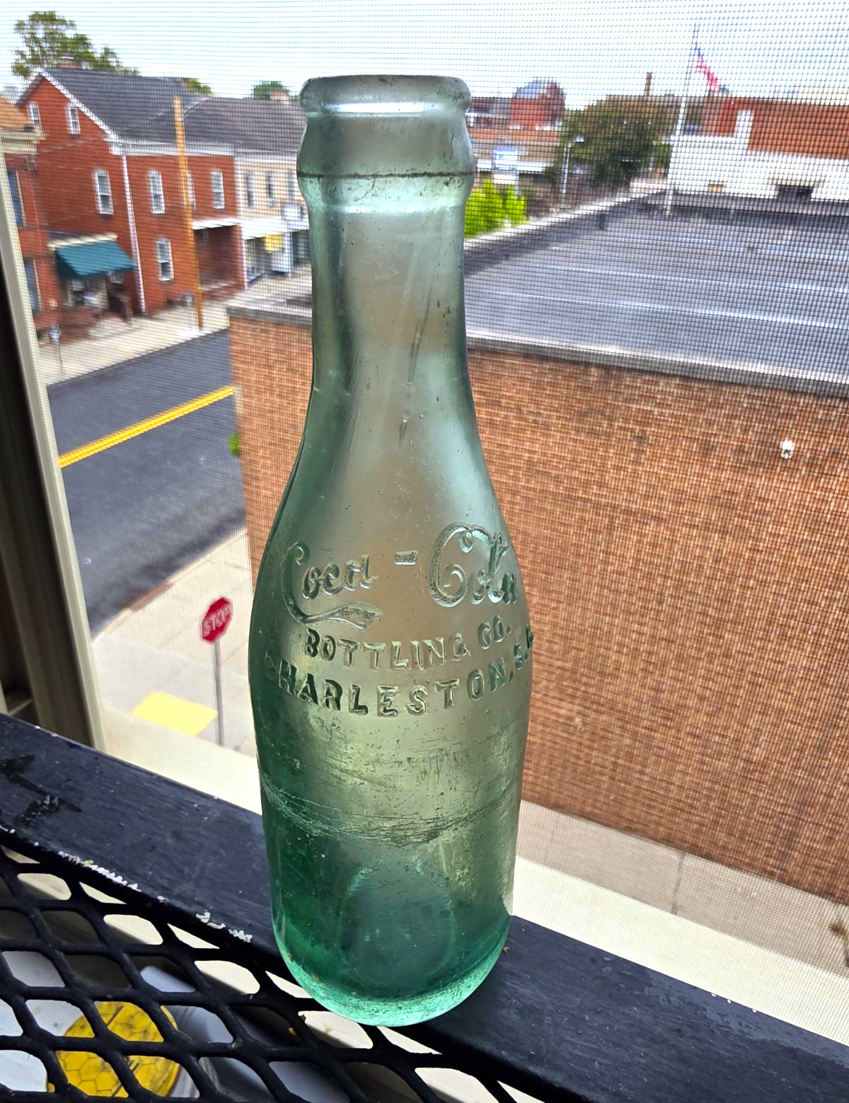 Early 1900s Coca-Cola Bottling Co Charleston SC Embossed Green Glass Soda Bottle
