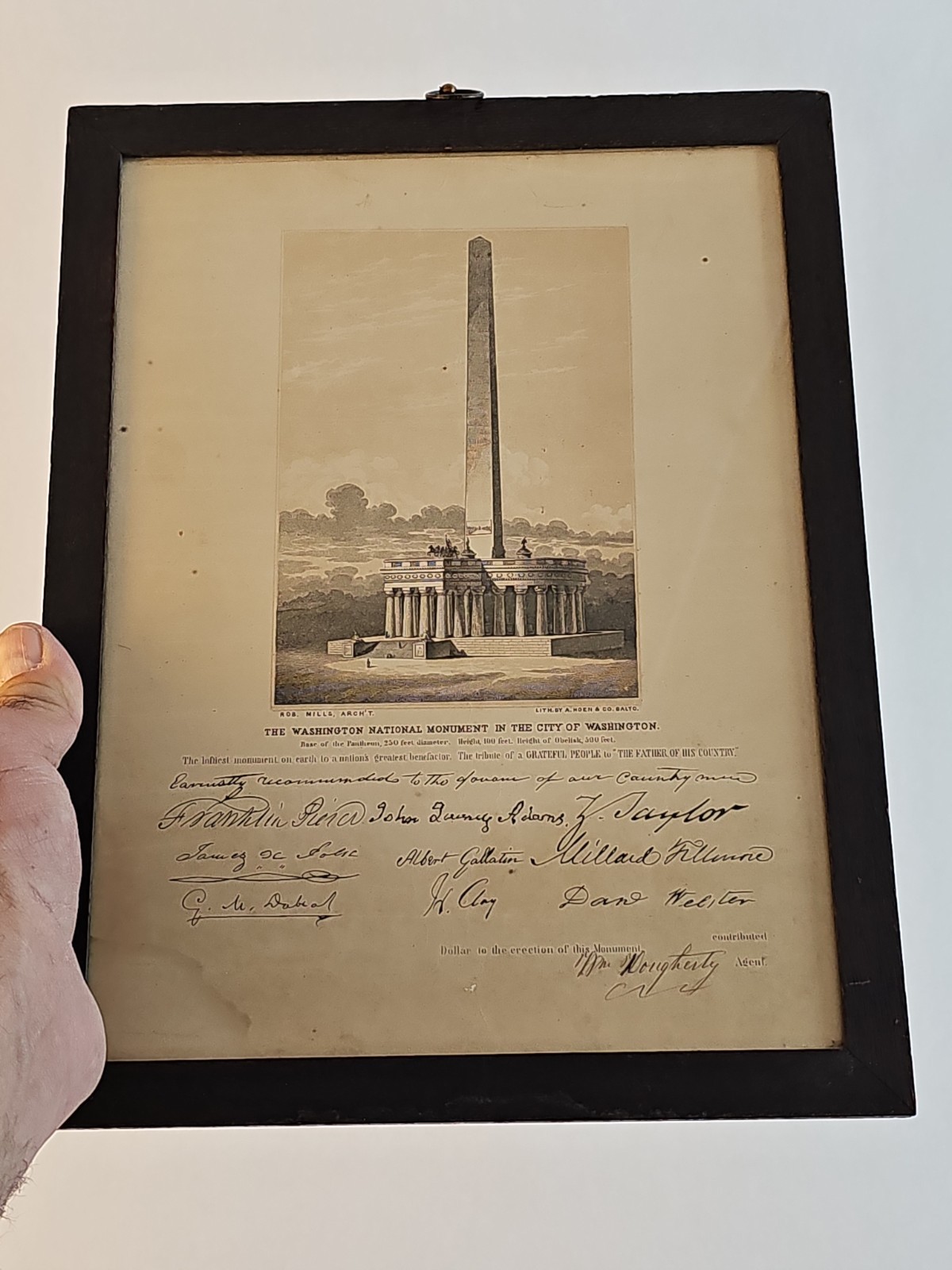 2 Rare Documents - Washington Monument Period Documents Signed 