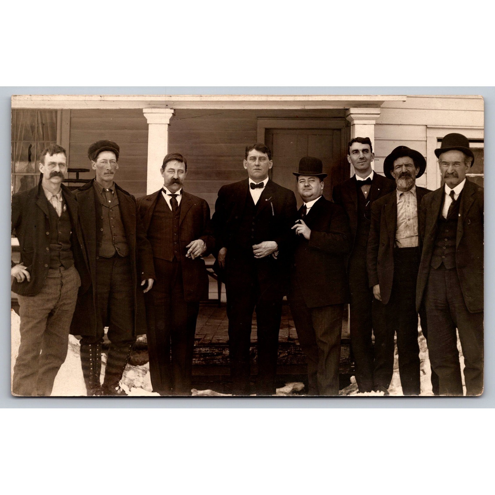 Antique RPPC Men in Suits Hats AZO Postcard 1904-1918