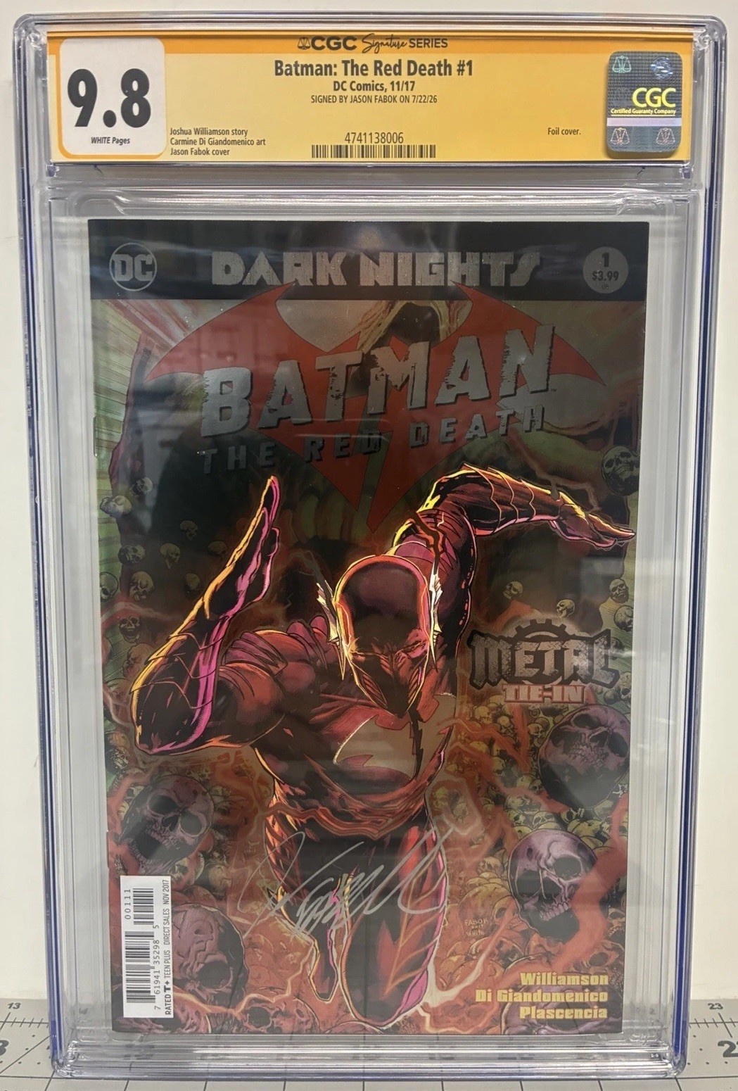 Batman: The Red Death #1 1st Print Foil CGC SS 9.8 NM/MT Jason Fabok Sig ✍️ Batman: The Red Death #1 1st Print Foil CGC SS 9.8 NM/MT Jason Fabok Sig ✍️
