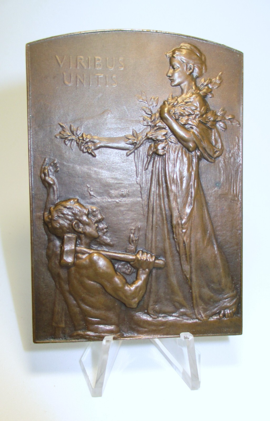 1900 PARIS UNIVERSAL EXHIBITION BRONZE MEDAL AUSTRIAN PAVILLION EXCELLENT COND.
