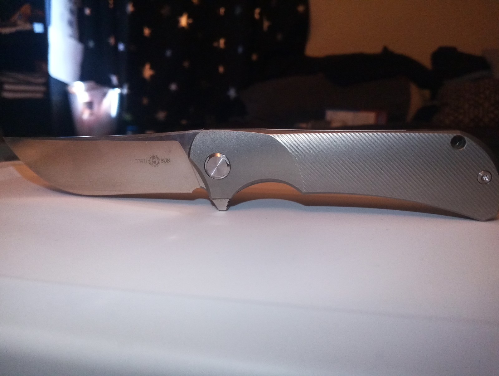 TwoSun ts190 M390 titanium frame lock. VG to Excellent condition