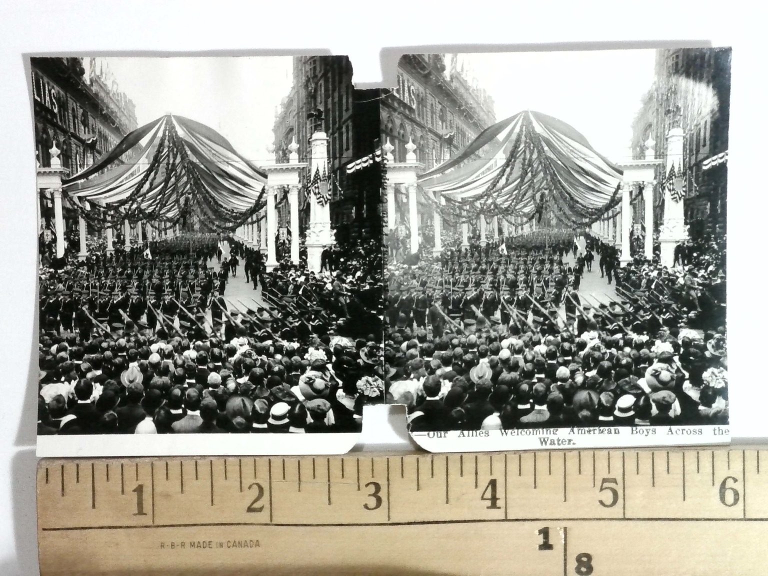 WWI American Troops Parade Stereoview NYC Homecoming Military 1910s