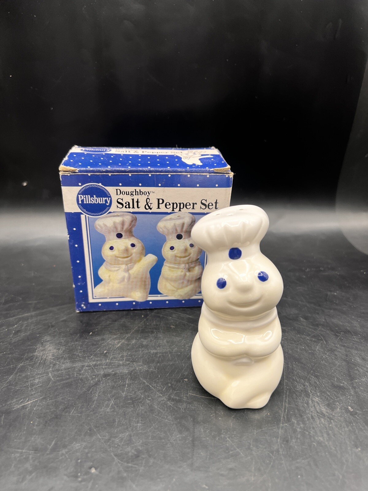 Vintage Pillsbury Doughboy Ceramic Pepper Shaker 1997 B & M Inc. Replacement Pep