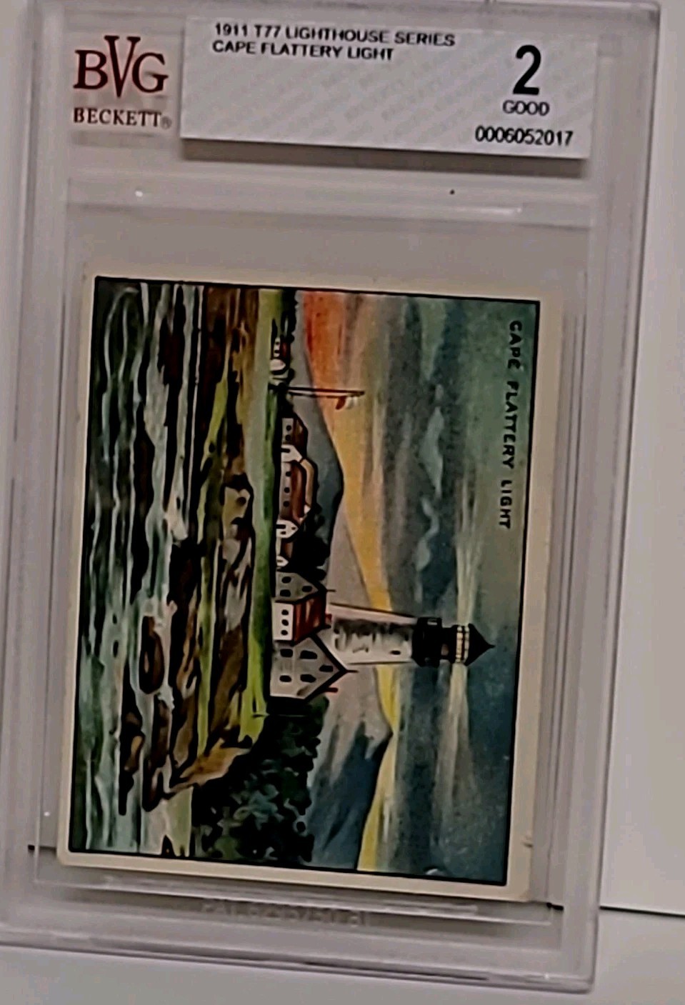 1911 hassan light house series t77 Cape Flattery Light Graded BVG Good 2
