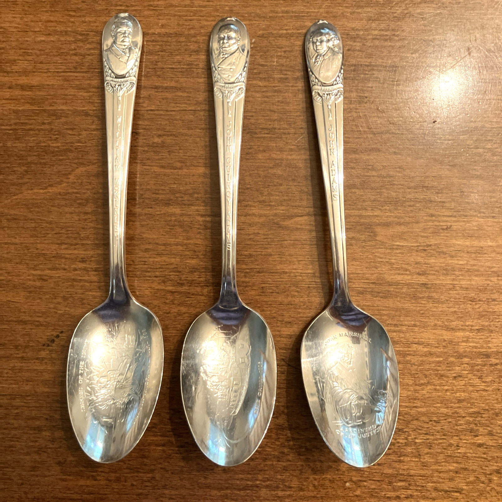 Rogers Manufacturing Co Presidential Collectible Silver Spoons Set of 3