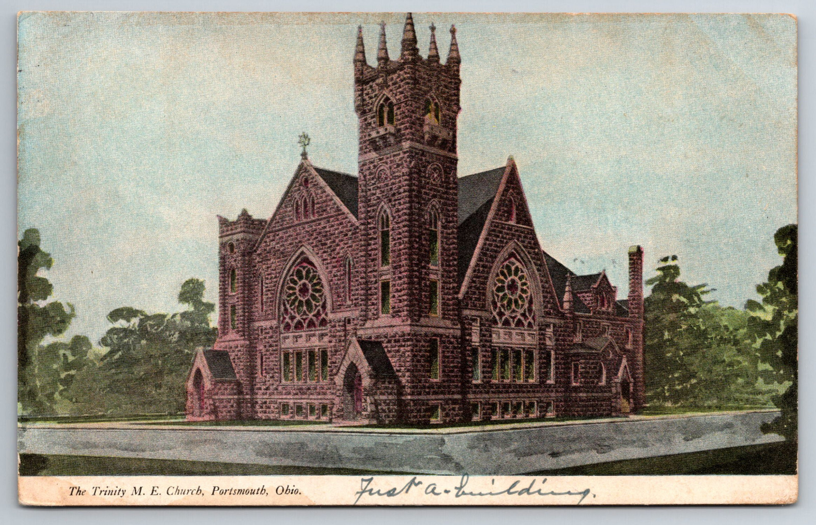 Portsmouth, OH, Trinity M. E. Church, Street View, Vintage Postcard Portsmouth, OH, Trinity M. E. Church, Street View, Vintage Postcard