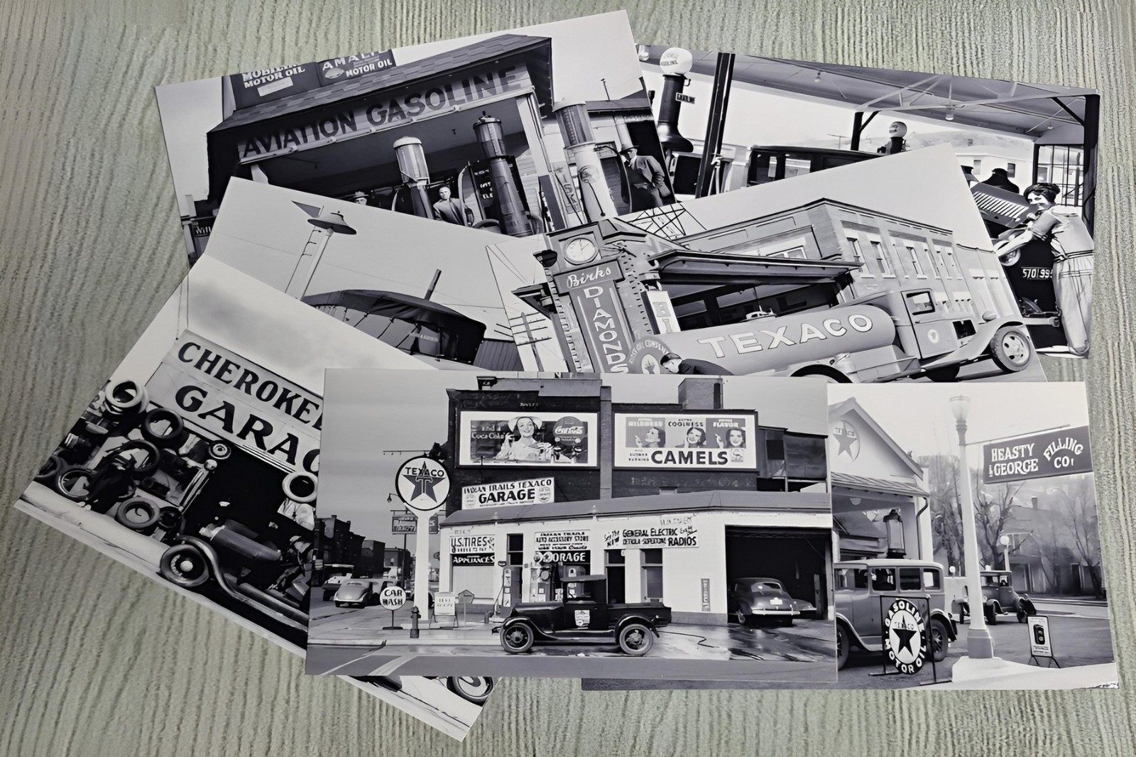 Lot Of 7 Old Gas Station And Fuel Delivery Truck\'s 4x6 photo