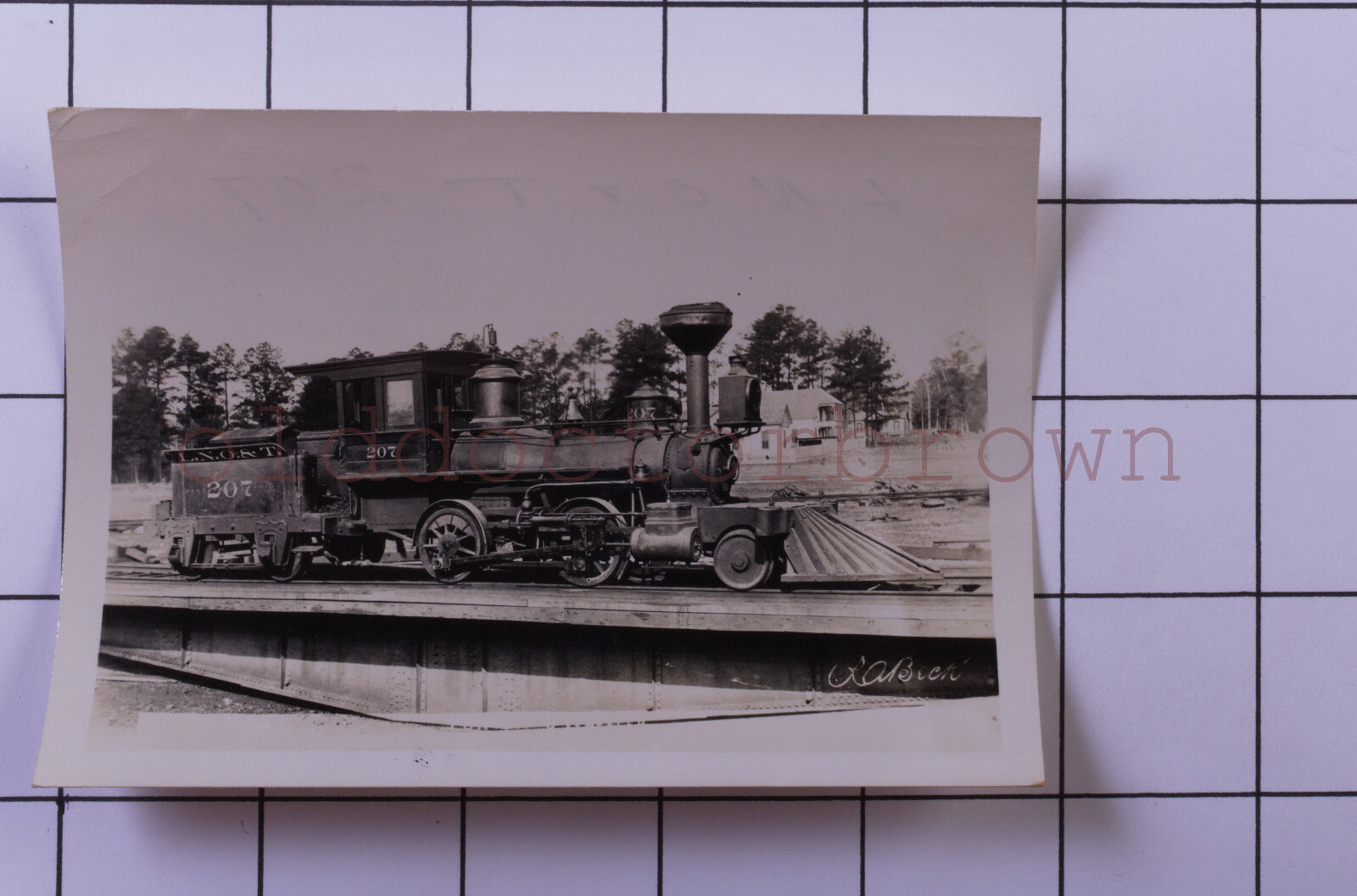 Louisville New Orleans & Texas Railway: Engine 207: 1888 Train Photo