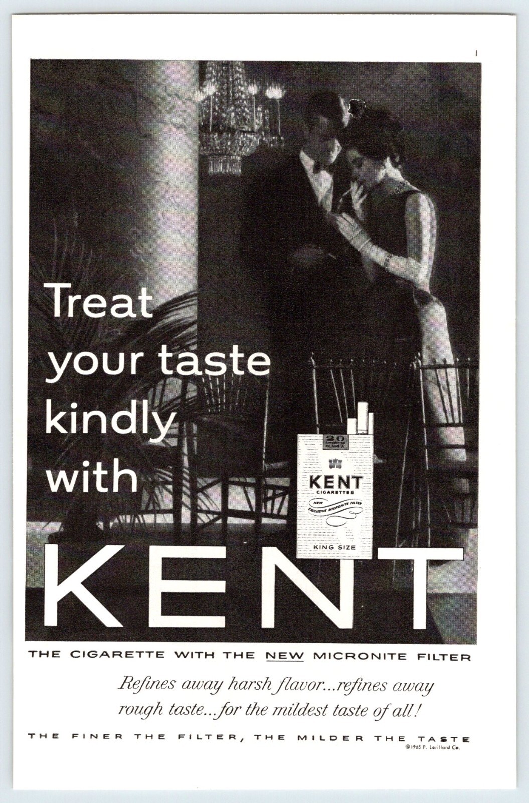 1963 ELEGANT COUPLE KENT CIGARETTES Vintage 6\