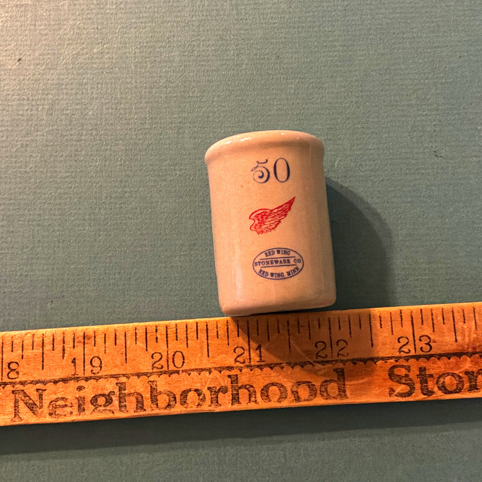 Red Wing Stoneware Co. Beige Mini Crock Toothpick Holder Jar