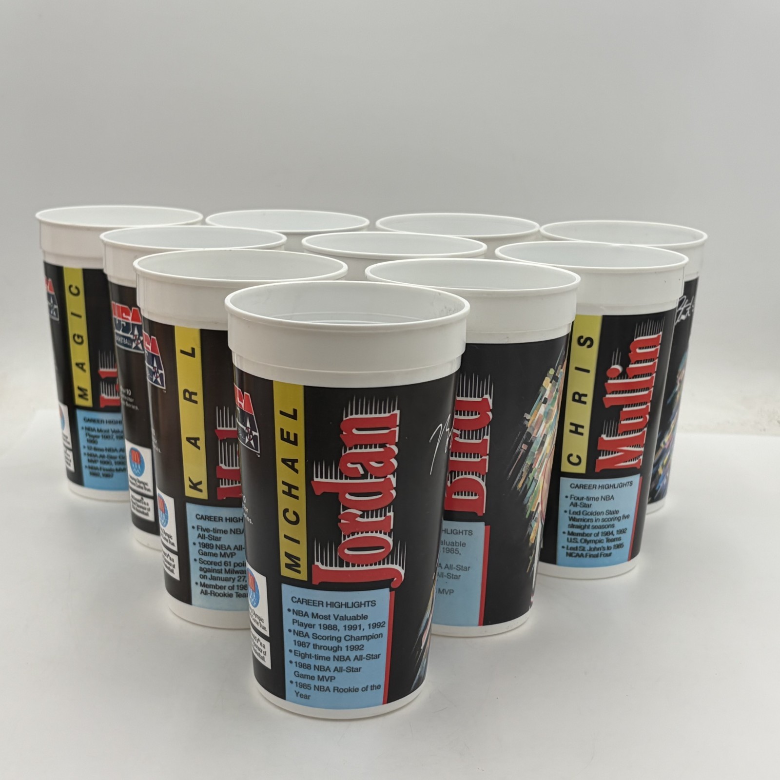 1992 USA Basketball Dream Team McDonalds Collector Cup Complete Set Of 10 Jordan