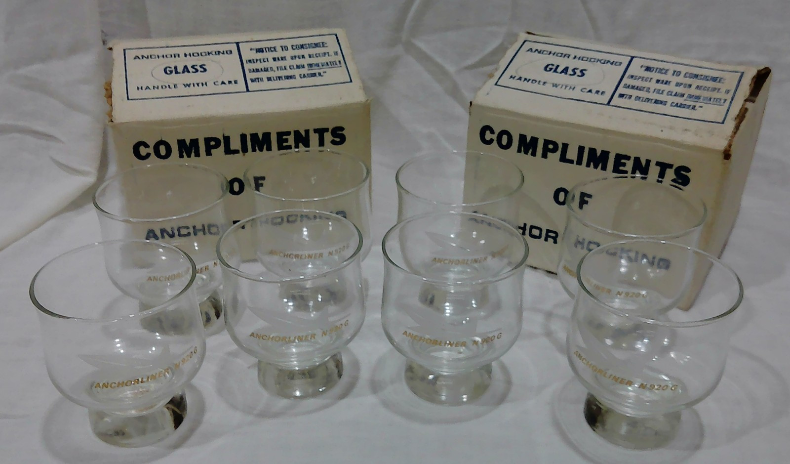 Vtg Aero Commander Jet N920G Anchor Hocking Glass Set of 8 NIB Anchorliner Vtg Aero Commander Jet N920G Anchor Hocking Glass Set of 8 NIB Anchorliner