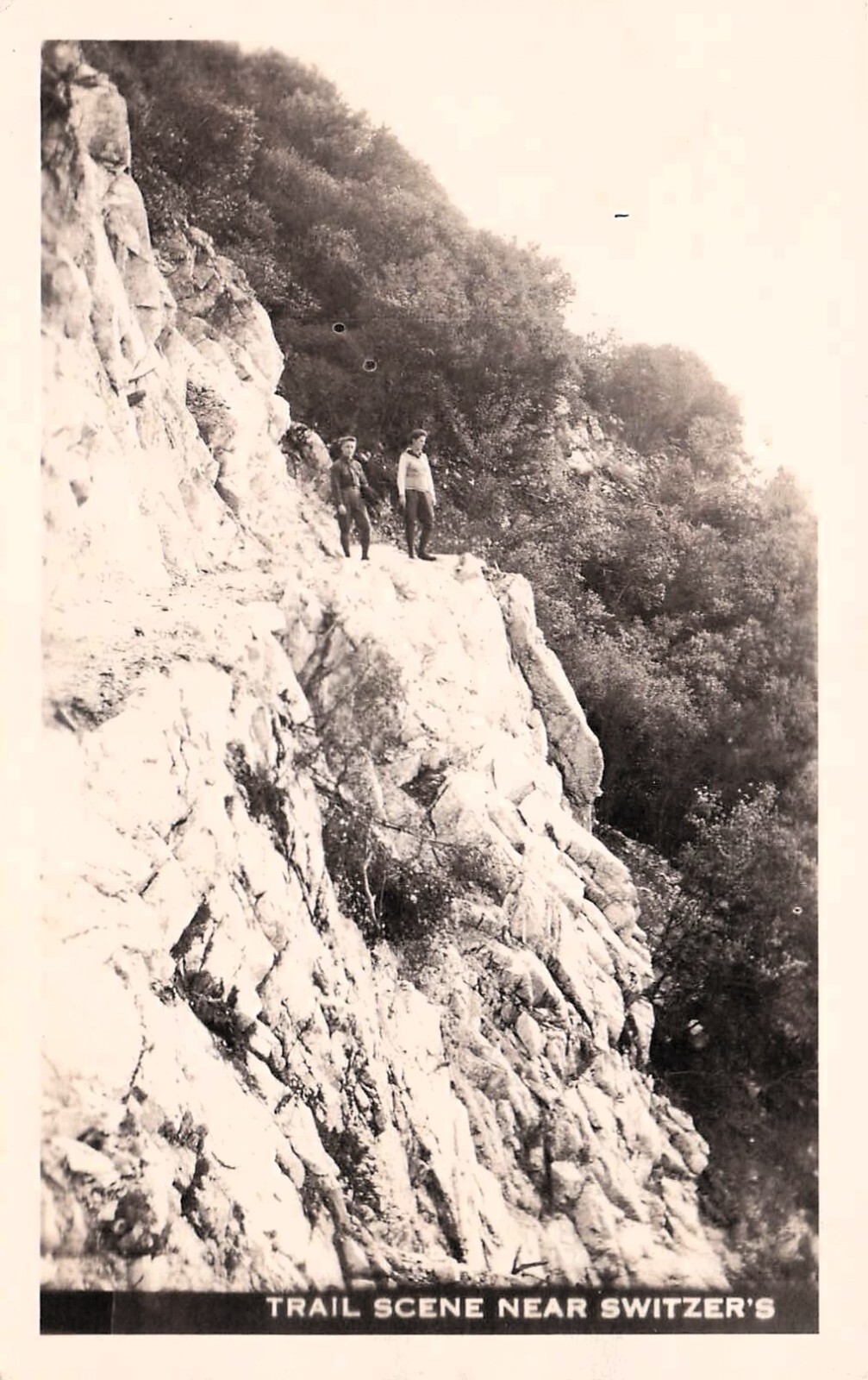 RPPC Tujunga Los Angeles CA Switzer Falls Hike Hiking Trail Photo Postcard G55
