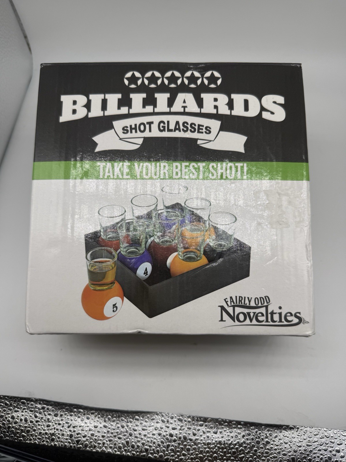 Billiards Pool Ball Shot Glasses, Set of 9 - - Fun Sports Bar Drinking Gift P...